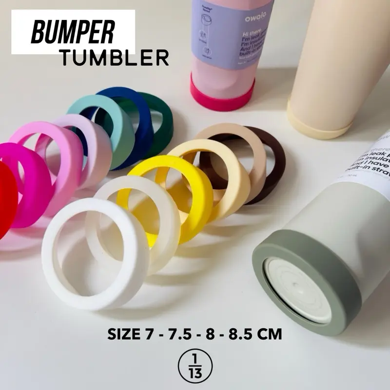 BUMPER ALAS Polos Silicone 7 7.5 8.5 CM Pelindung Bawah Botol / Tumbler Anti Slip Anti Lecet
