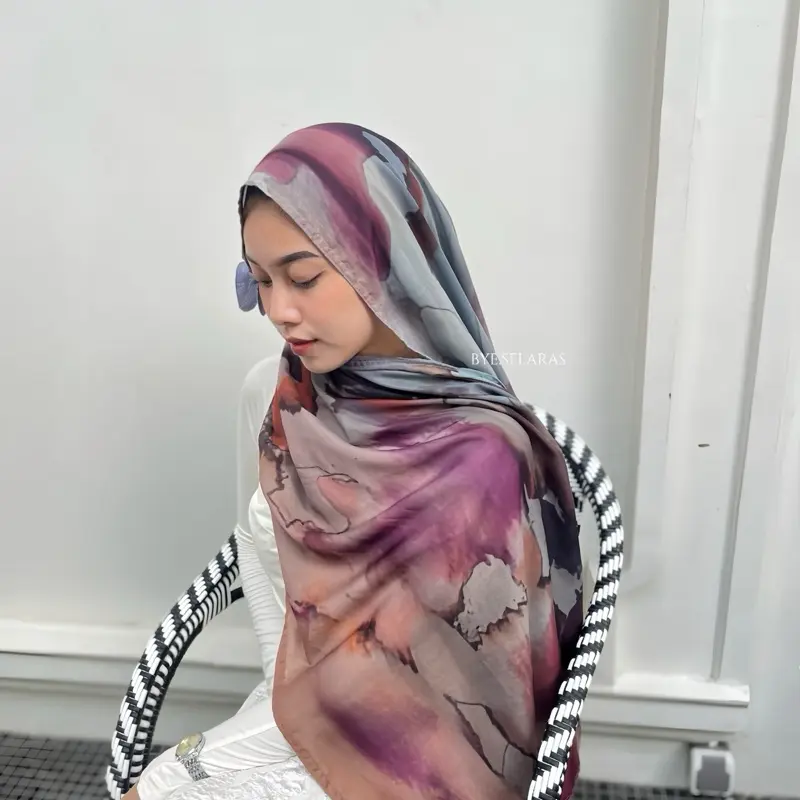Printed Pashmina Voal Abstract bye.selaras Kerudung Muslim 1