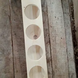 Rak Botol Kayu Tempat Naruh Botol Sirup dll 3-5 Lobang DIAMETER 7CM