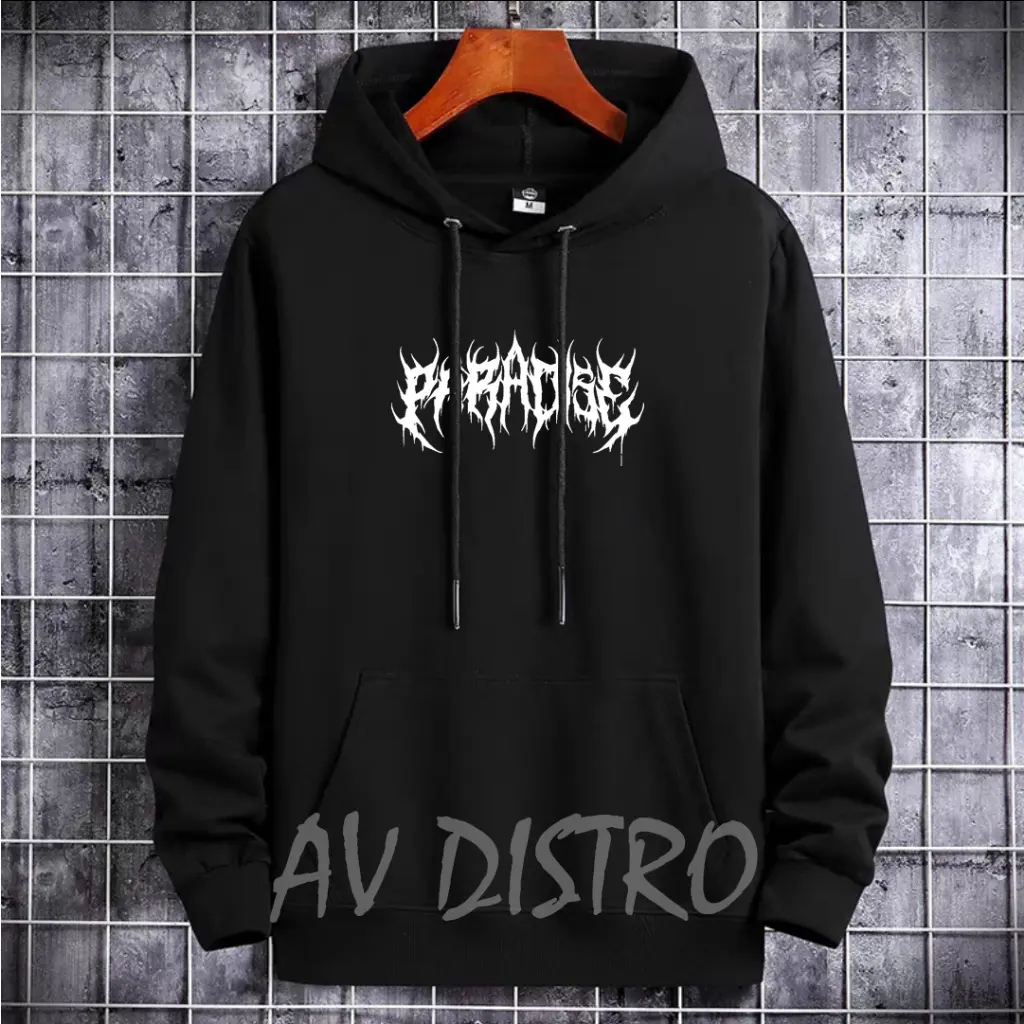 Sweater Hoodie Tulisan Metal Paradise Distro Premium Quality Pria Wanita Bahan Fleece