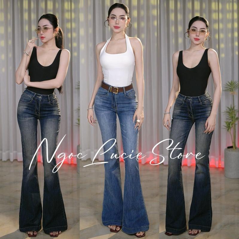 HÀNG ĐẶT TRƯỚC Q50 - Quần Jean Nữ Co Dãn Form Ôm Ống Loe Dài Phong Cách Đơn Giản Dễ Phối - Ngọc Lucie