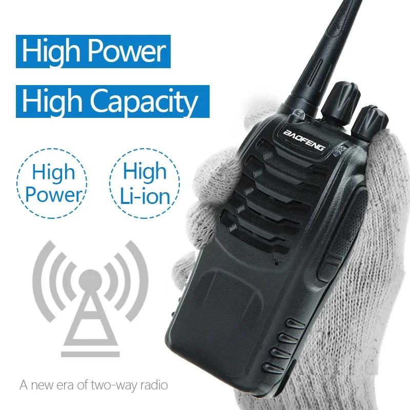 HT Baofeng Walkie Talkie BF 888S Waterproof Portable 2 Way Radio HT Handy Talky Radio Set Walkie Talkies dengan Charger Walky Talky Jarak Jauh 10km (Max) Batrai Awet THS