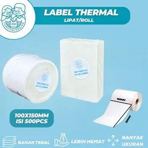 Label Thermal / Sticker Barcode 100x150mm isi 500pcs Premium Grosir Termurah Kertas Putih