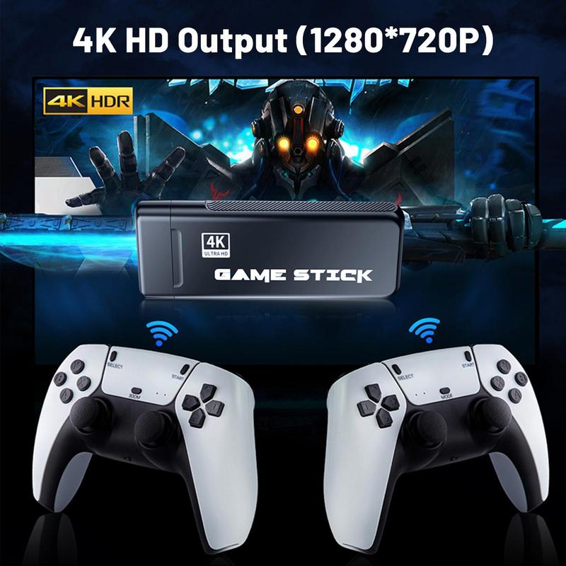 [SG Stock] 4K HD Video Game Console 64G Built-in 20000 +Games Retro handheld Game Stick Wireless Controller Supports MAME/FC/GB/MD/SFC/PS1 Game Kids Gift 7