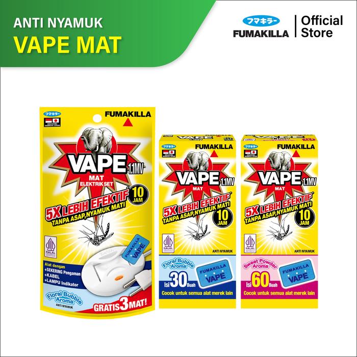 Gambar Fumakilla Combo Mat 2 - Mat Device + Refill Sweet Powder 60 dan Floral Bubble 30 dari Fumakilla Indonesia Kota Administrasi Jakarta Timur Tokopedia