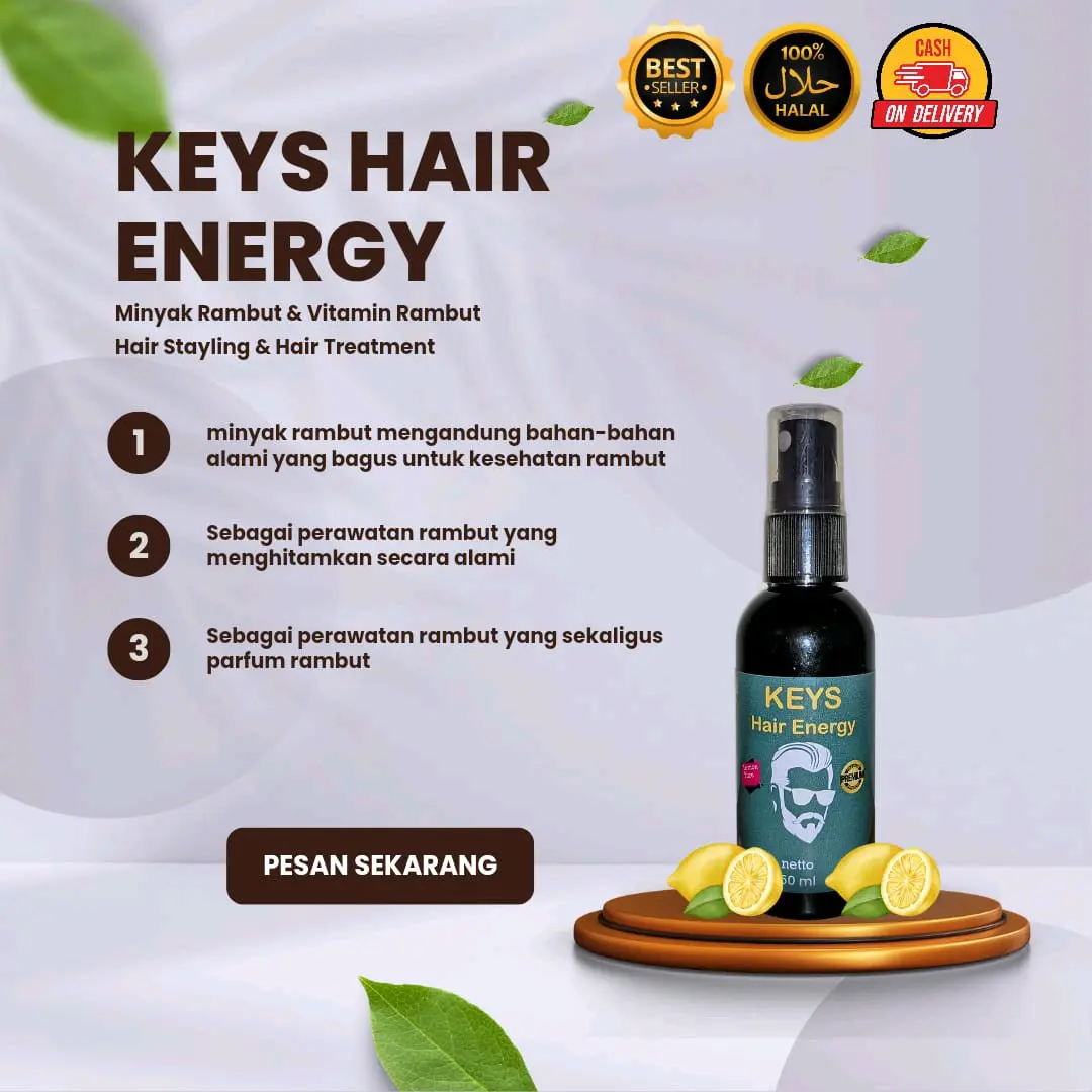 Keys Hair Energy Aroma Lemon Yuzu Wanginya segara Bikin Rambut Jadi Klimis Gampang di Atur Haircare Rontok Menghitamkan Minyak Shampoo Treatment Ketombe Conditioner Sampo Berminyak Kelapa Kering Perawatan Argan Lepek Melembutkan