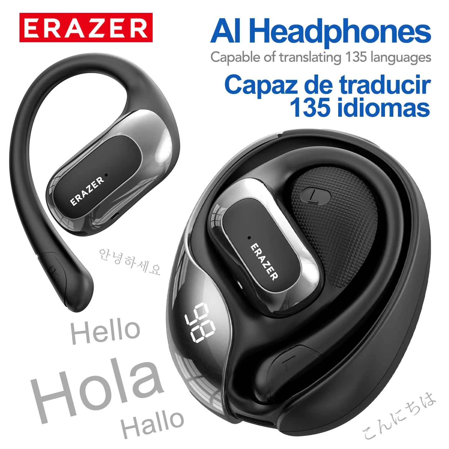 ERAZER X5 Terjemahan Eraphone Low latency Real-time Translation HiFi Stereo Bluetooth 5.4 Headset
