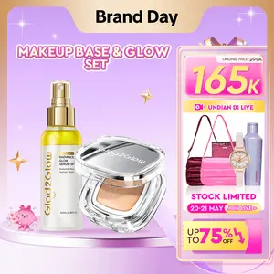 Glad2Glow MAKEUP BASE & GLOW SET-Glow Serum Spray 100ml & Cushion Foundation White Truffle Panthenol Kulit Lembap Glowing Instan Glass Skin Dewy Coverage Tinggi Tahan Sepanjang Hari Anti Oksidasi No Cakey Skintint