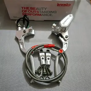 PAKETAN HEMAT MASTER REM TABUNG OVAL CHROME + SELANG REM DEPAN UNIVERSAL 95CM ALL MOTOR