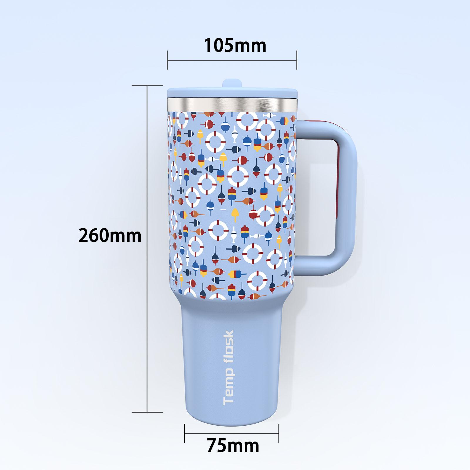 Tempflask@PASHLINC Botol Minum Tumbler Termos Portable Stainless Steel Handle 2in1 Vacuum Insulated Gelas Mobil Cangkir Silikon 40oz (1200ml) bts tahan dingin yeti super clone