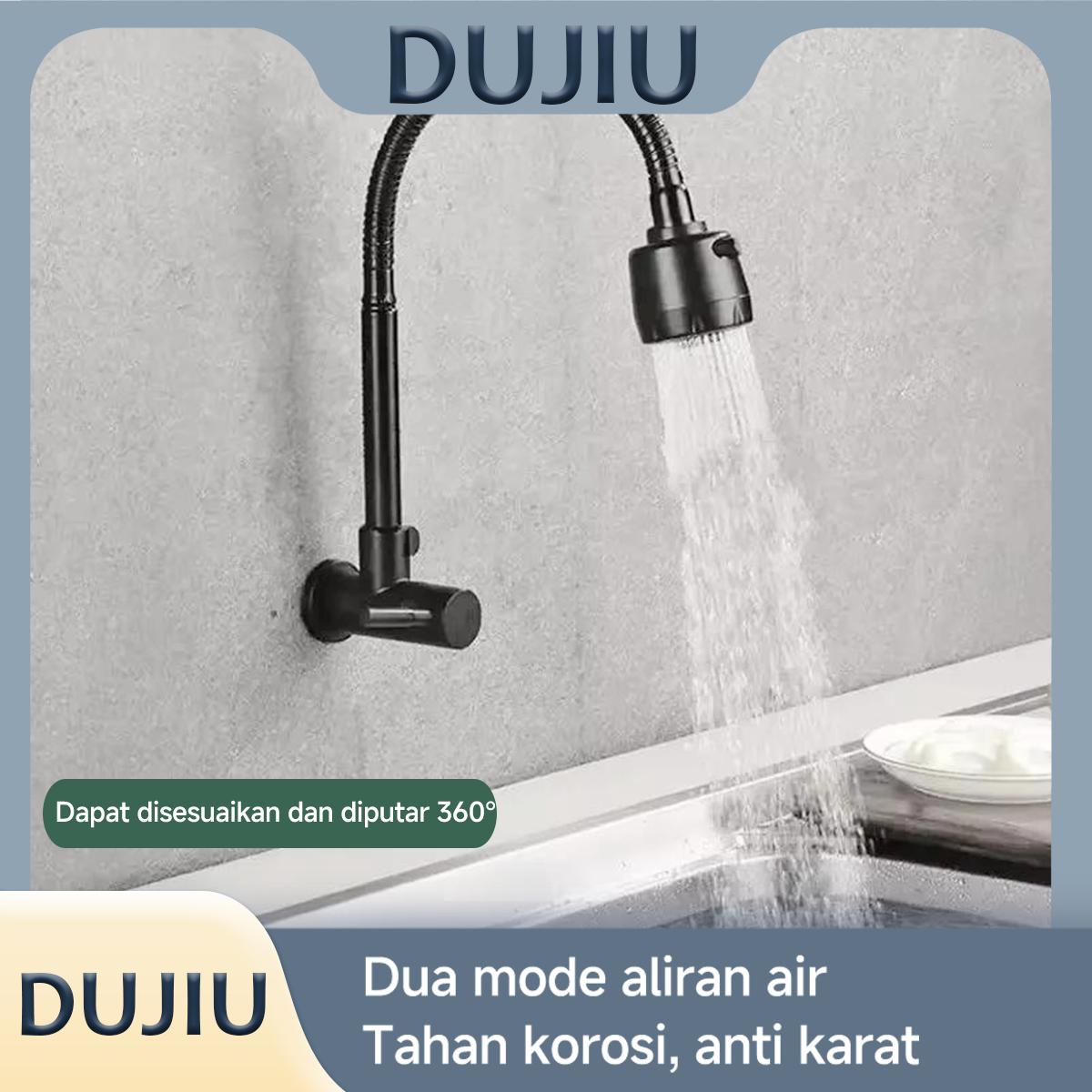 2026 Terbaru! Keran Air Dingin Hitam Putar 360° – Stainless Steel Anti Karat, Aliran Bisa Diatur, Anti Percik, Cocok untuk Balkon & Dapur | Ready Stock | Kirim Cepat