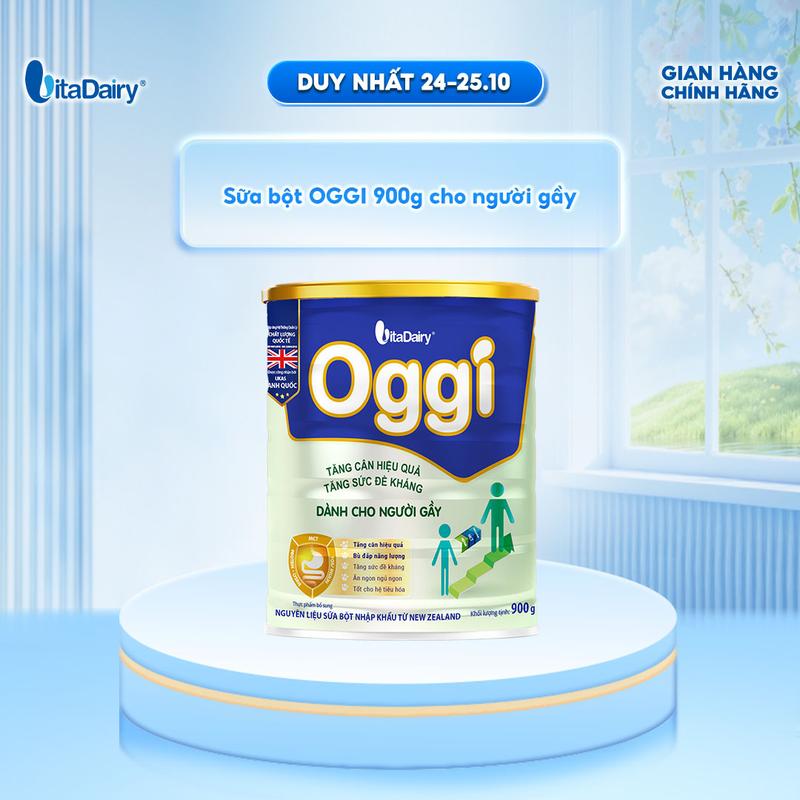 Sữa bột Oggi dành cho người gầy - Bổ sung năng lượng, hỗ trợ tăng cân khoẻ - Lon 900g