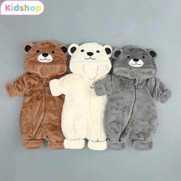 Kidshop Body Gấu Lông Mềm Mịn Ấm Thiết Kế Đáng Yêu Dễ Thương Cho Bé Trai Bé Gái Từ 4 Đến 18kg Chất Liệu Lông Thú Giả Và Lông Cừu Phù Hợp Với Trẻ Em Từ 3-6 Tháng Tuổi