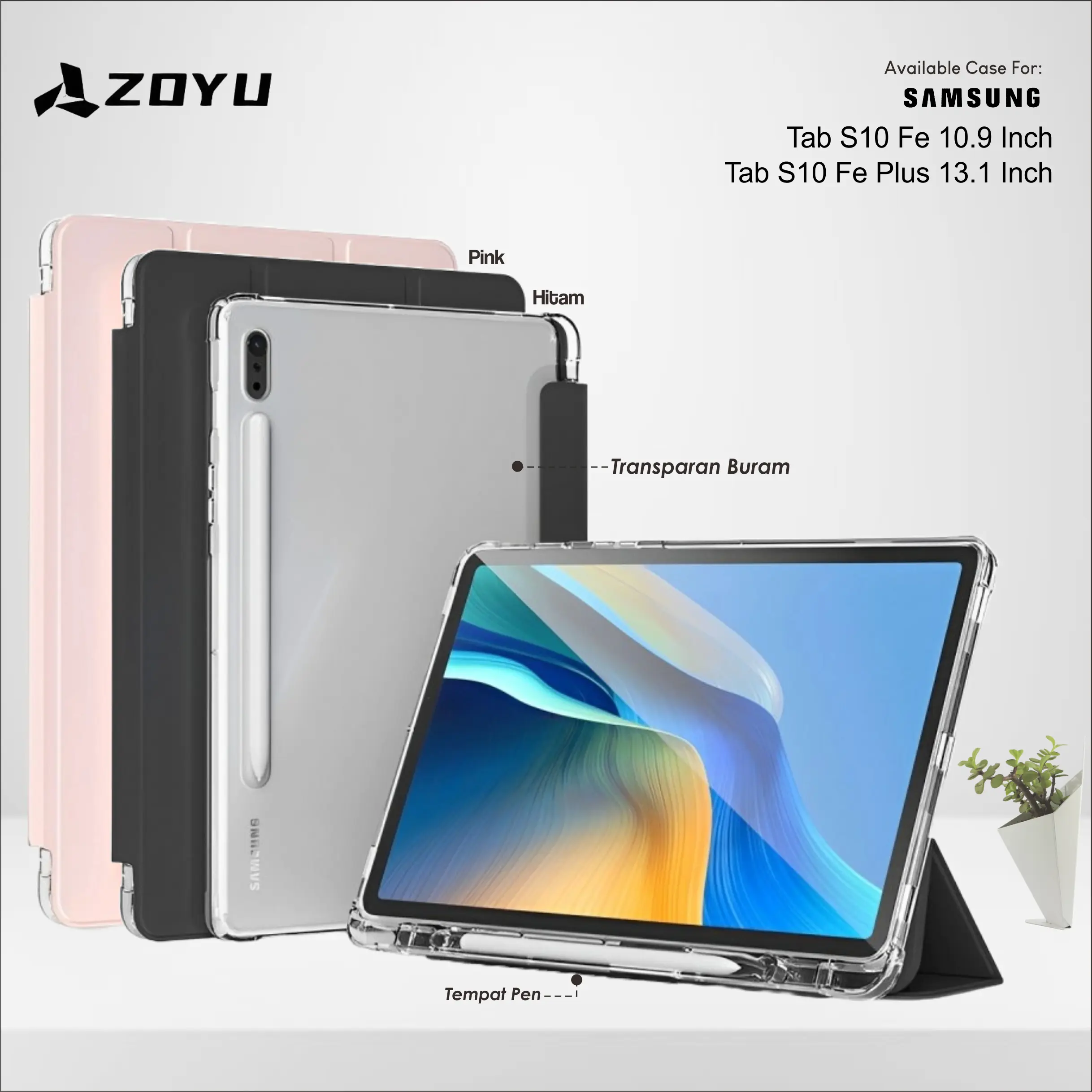 Case for Samsung Galaxy Tab S10 Fe 10.9 I S10 Fe Plus 13.1 Inch Wifi 5G Casing Cover Hardcase Transparan