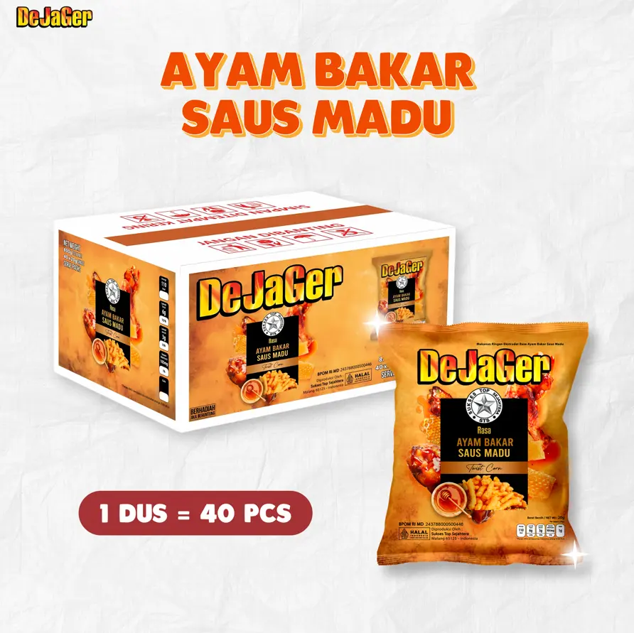Dejager Twistcorn Dus isi 40 pcs rasa Ayam Bakar Saus Madu