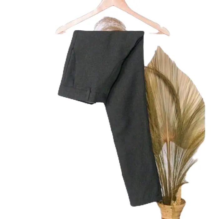 Celana Kerja kantor formal pria dewasa  Panjang Casual warna hitam abu bahan Katun Semi woll Slimfit Premium Slim Fit 2