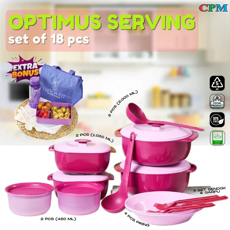 Exclusive Crehom-CPM optimus set of 18 pcs gratis tas bekal asuka 1 set 4