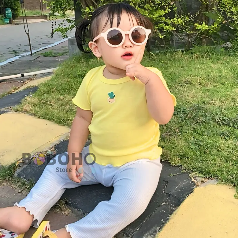 BOBOHO - Legging Kriwil Casual Anak Perempuan Lokal Bahan Rib Tebal / Celana Legging Polos Bayi / Legging Anak 1
