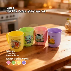 Cangkir kaori viola 350ml / Cangkir minum anak bergambar/mug anak motif karakter labubu Plastik Kitchenware