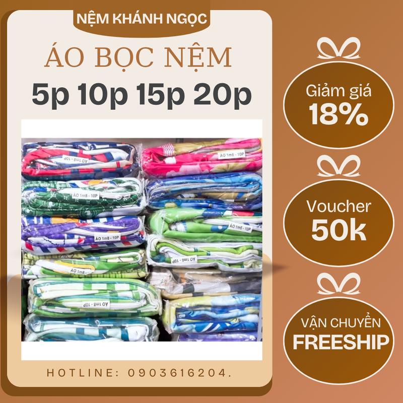 Áo bọc nệm thun lạnh 2 mặt có khóa kéo đầy đủ kích thước 5p 10p 15p và 20p chất liệu cao cấp thoáng khí và điều hòa nhiệt độ tối ưu