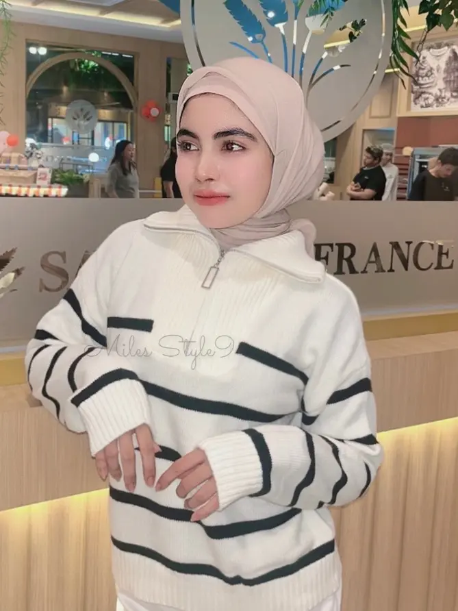 Cardigan Mako Turtle Neck Knitwear Wanita Atasan Outer Panjang Baju Motif Crop Tebal Katun Casual Kardigan Jaket Bunga Sweater