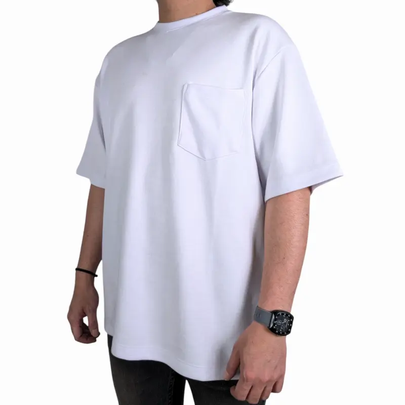 Pantes - Kaos Saku Putih Premium Boxy Oversize [Ultra Stertch] Unisex Casual Fit 0