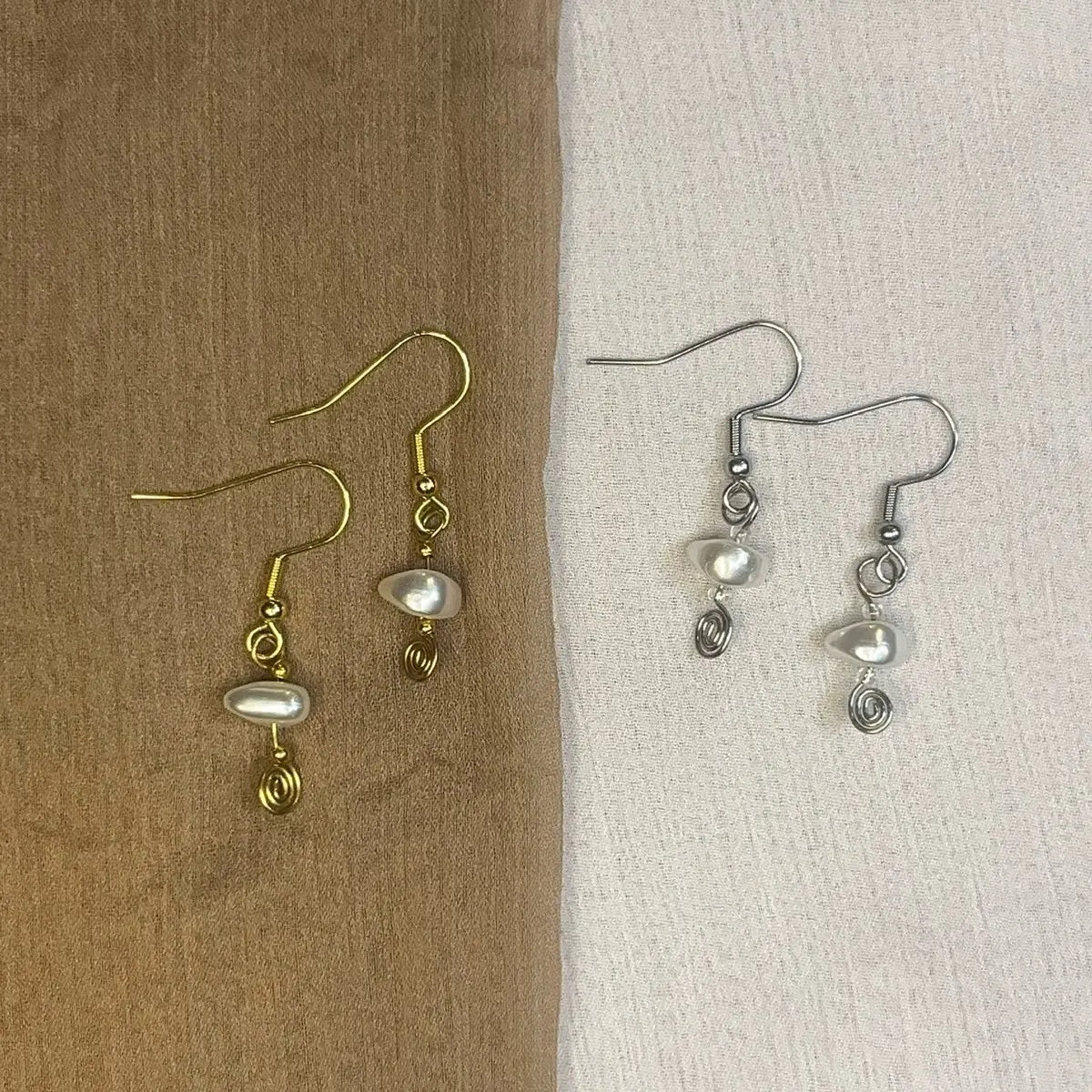 Aurelia pearl drop earrings (Handmade)