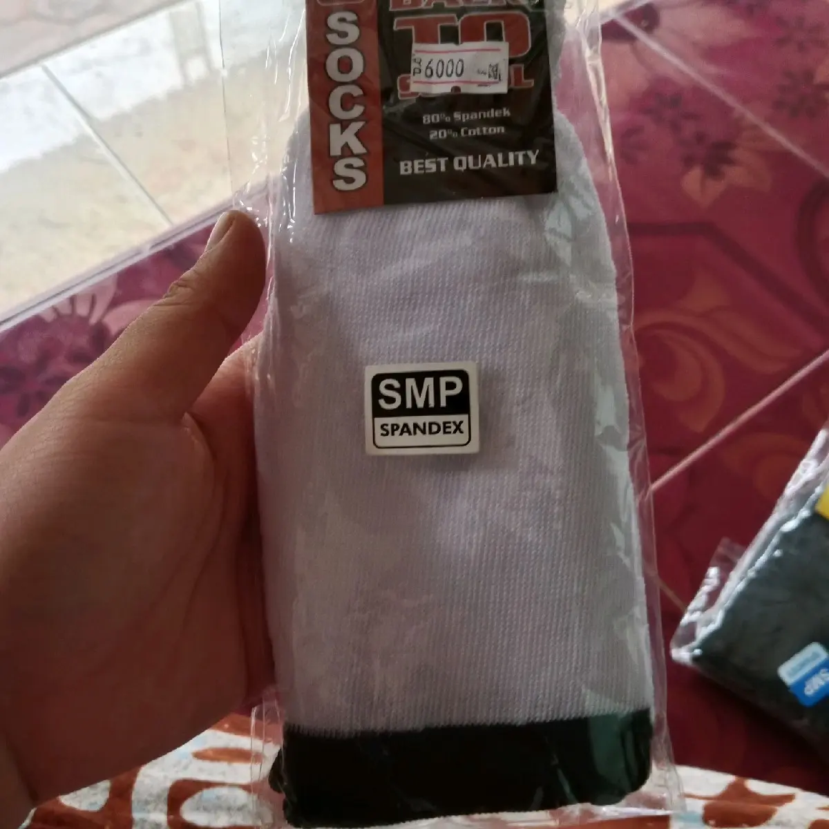 kaos kaki smp, sd, sma warna hitam putih dan hitam