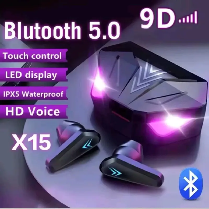 X15 TWS Wireless Bluetooth Headset Waterproof Noise Cancelling LED Earbuds with Mic Headphone 2