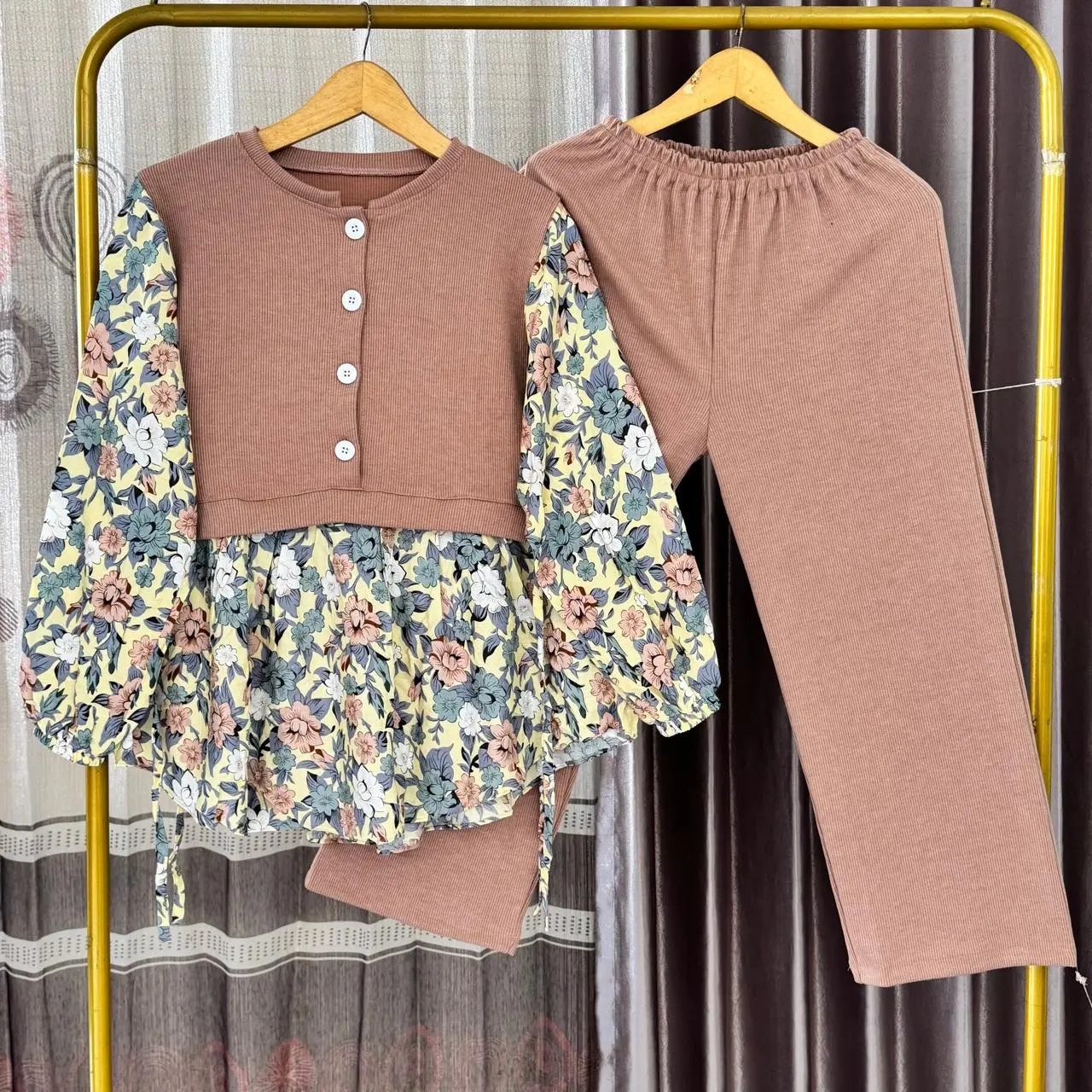 Setcel knit wanita malika model kekinian yg nyaman
