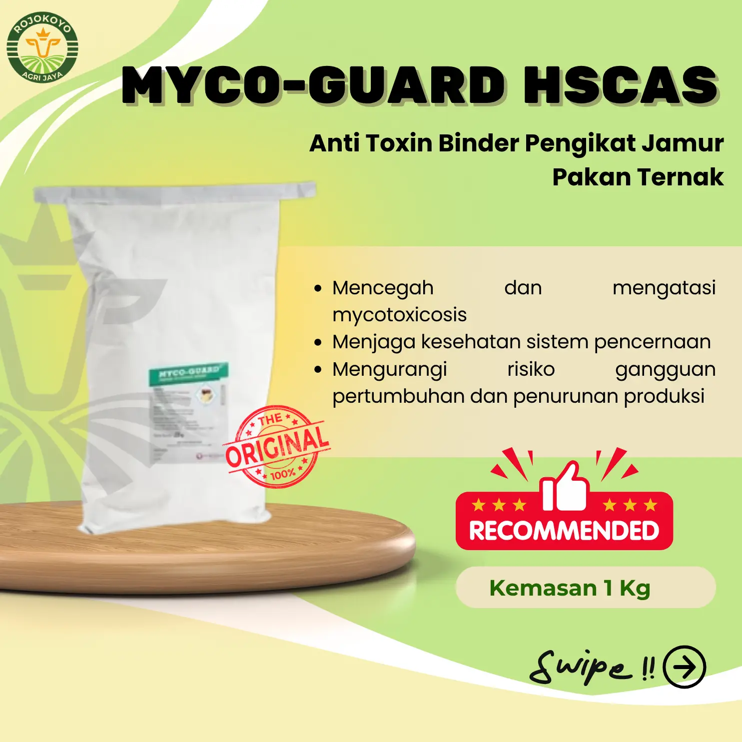 Myco-Guard Toxin Binder HSCAS Anti Jamur Pengatasi Mycotoxicosis 1kg Original PT. Mitravet