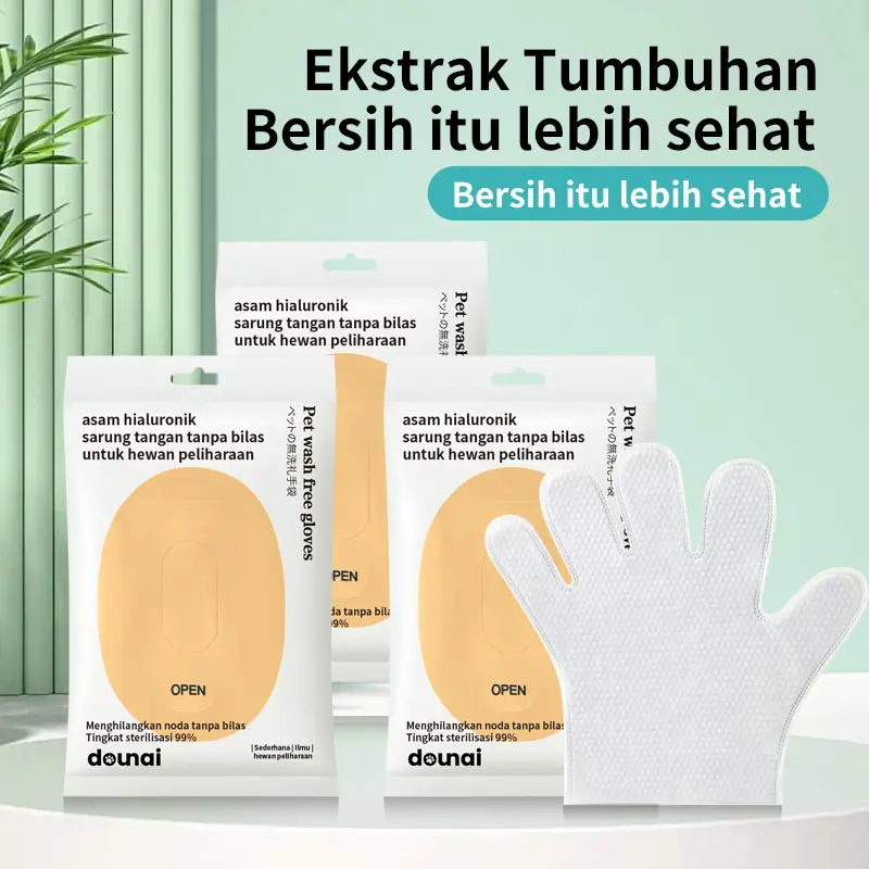 【DOUNAI PET】Sarung Tangan Pembersih Hewan Peliharaan | Tisu Basah Anjing Kucing | Pet Soft Pet Wipes Dog Cat | Pet Spa Cleaning Gloves | Tissue Basah Anabul Hewan Peliharaan Tanpa Mandi handuk kucing cepat kering