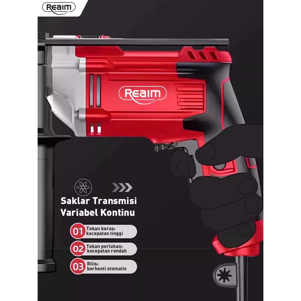 REAIM Mesin Bor dan Gerinda Listrik 2 IN 1 Paket 13MM Untuk Perbaikan Rumah Tangga Konstruksi Bangunan dan Perbengkelan Kuat Tahan Lama Multifungsi Harga Terjangkau Garansi 5 Tahun