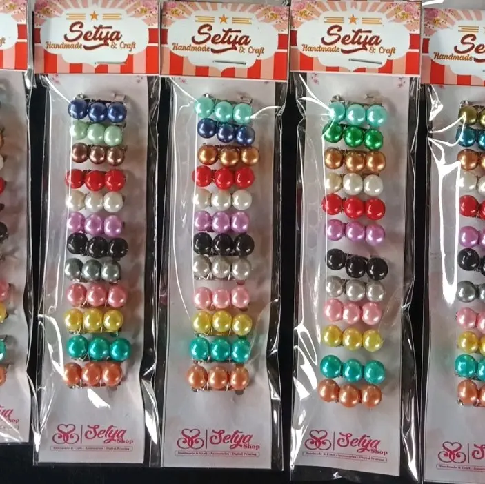 Setya Shops 12pcs peniti dagu mutiara clips (diikat kawat)