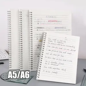 Binder Note Buku Catatan Spiral Matted A5/A6 Notebook Clear Garis Kotak Sketch Journal 80 lembar Grid/Line/Blank Note Book