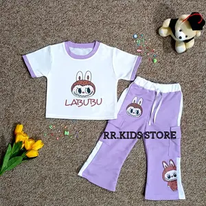 Baju dan Setelan Anak Perempuan / Crop Top Labubu Bahan Babyterry 1-10 Tahun