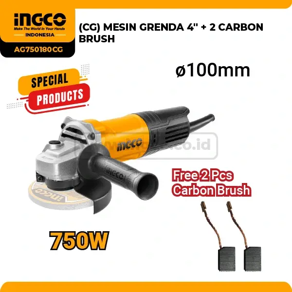 AG750180CG - (CG) MESIN GRENDA 4" + 2 CARBON BRUSH