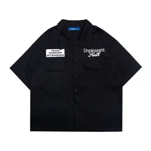Bitsnbobs76 WorkShirt Boxy Jansen Black Kemeja Work Shirt