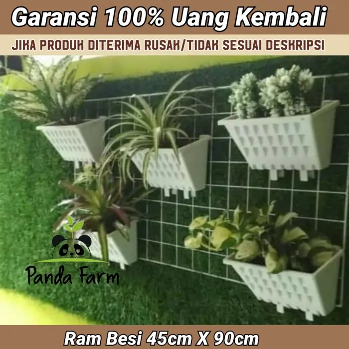 BARU RAM Besi / Rak Besi Pot Dinding 45x90 cm - Putih