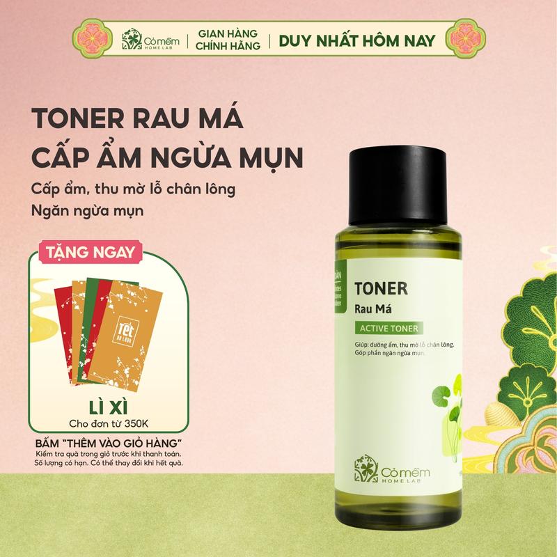  Active Toner Cấp Ẩm Ngừa Mụn Rau Má Dành Cho Da Mụn Da Dầu Nhạy Cảm Cỏ Mềm 150ml Làm Đẹp Da Skincare Dưỡng Da Mặt 