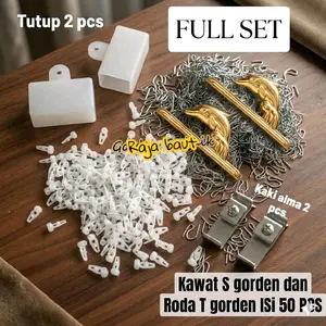 Fullset 100 pcs Kawat S dan Roda T gorden 50 kawat 50 roda