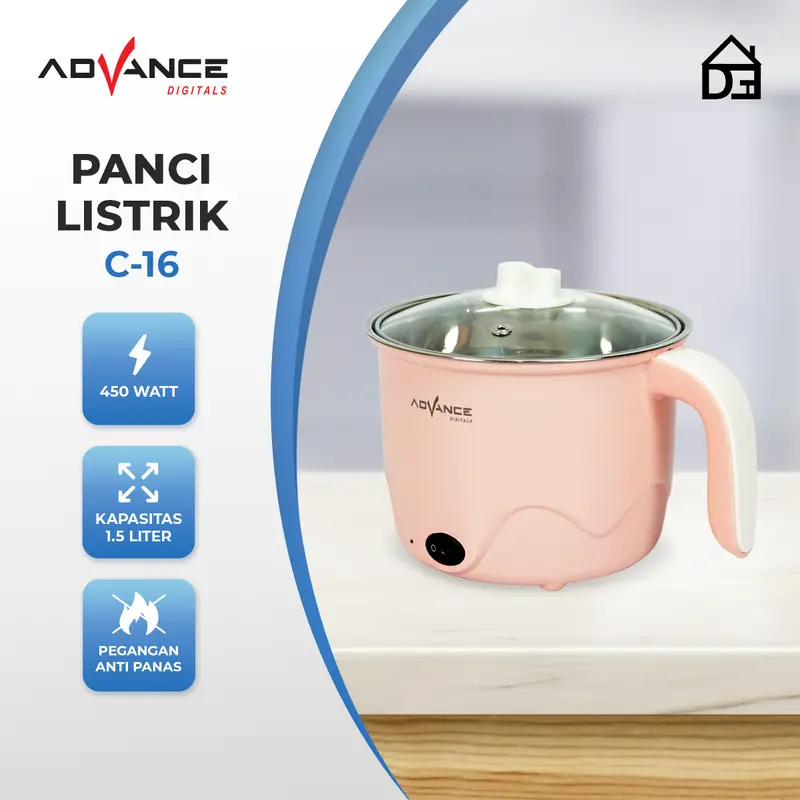 [COD] Advance Panci Listrik C-16 Warmer Steamer 1.5 Liter Air Panas Pancilistrik Multifungsi Serbaguna Untuk Anak Kos 0