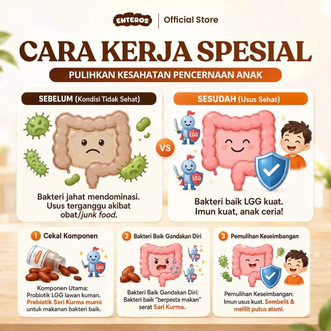 Enteros - Suplemen Nafsu Makan Anak 130ml | Halal & BPOM