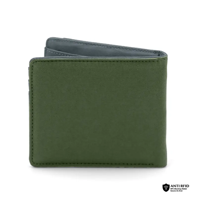 Wallts Aster 2 in 1 Wallet Army Charcoal -  Dompet  kanvas  uang dan  kartu Pria Wallet Card Holder  Hitam 2