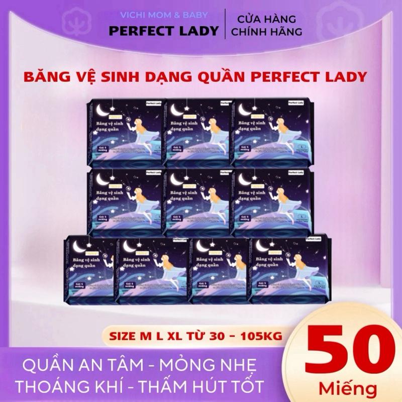 【COMBO 10 GÓI 50 MIẾNG Băng vệ sinh dạng quần PERFECT LADY dùng được cả ngày và đêm phụ nữ sau sinh Nữ Tampon