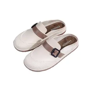VEBLEN OFFICIAL STORE Sandal Mules Wanita Gaya Model Tali Pinggang Korea Style Unik Terbaru Kekinian