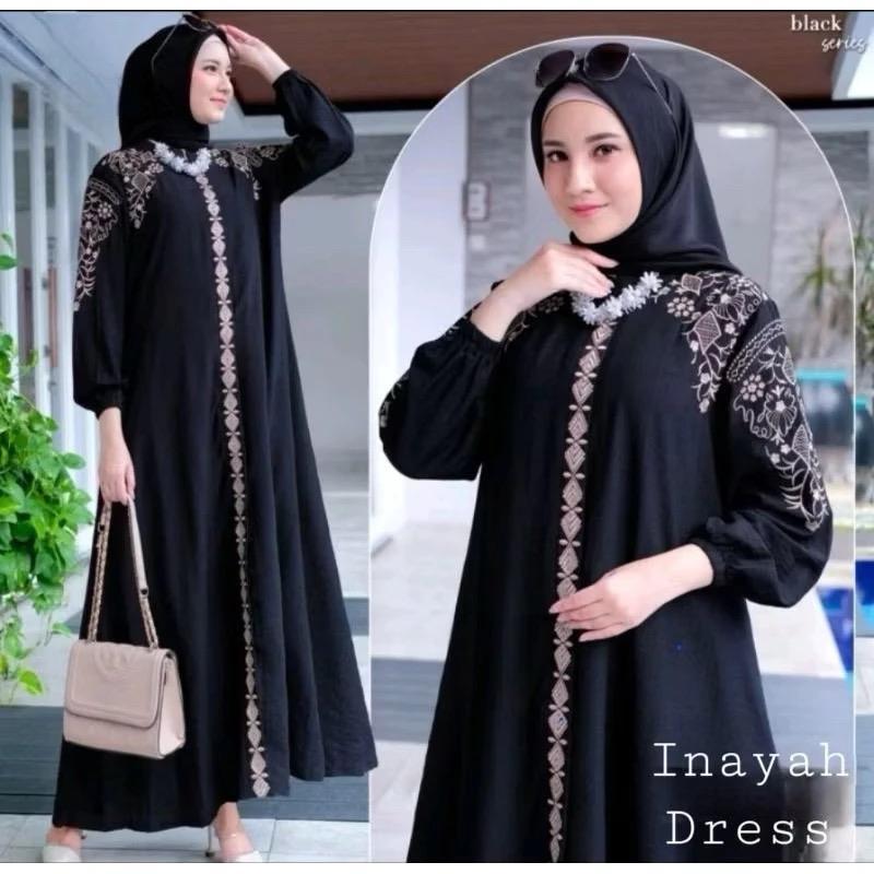 Inayah dress bahan crinkle airflow premium outfit lebaran terbaru 3