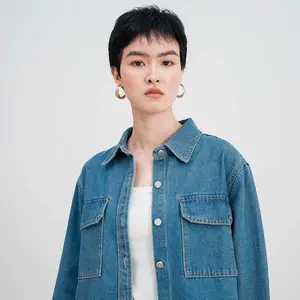 This Is April Ayven Jackets Atasan Kemeja Jaket Jeans Wanita Lengan Panjang Oversize Outer Modern Outfit Kekinian Denim