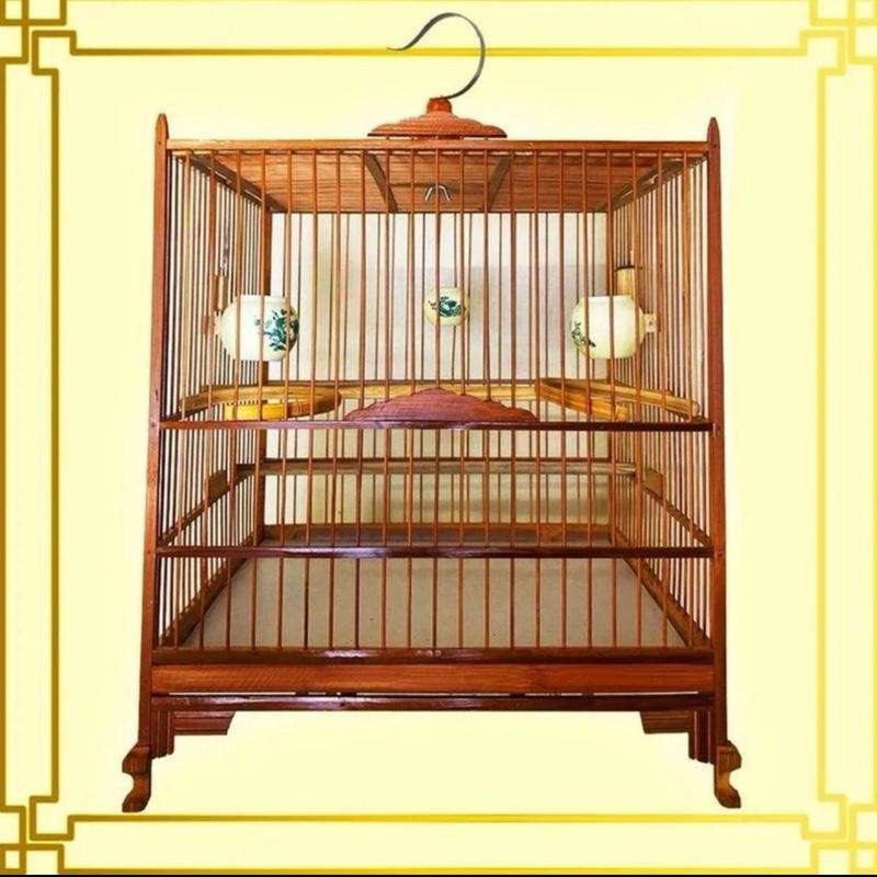 KHUNG LỒNG CHIM CHÀO MÀO TỰ DÁP CHẤT LIỆU TRÚC GIÀ ĐỎ.SIZE 37x37 tặng kèm keo& dầu ủ chao mao avi tregià