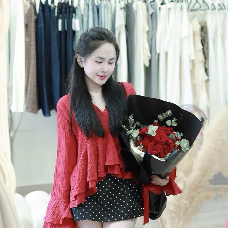 BỘ TAY LOE CỔ TIM+ CHÂN VÁY BI DÁNG A bigsize 48-90kg